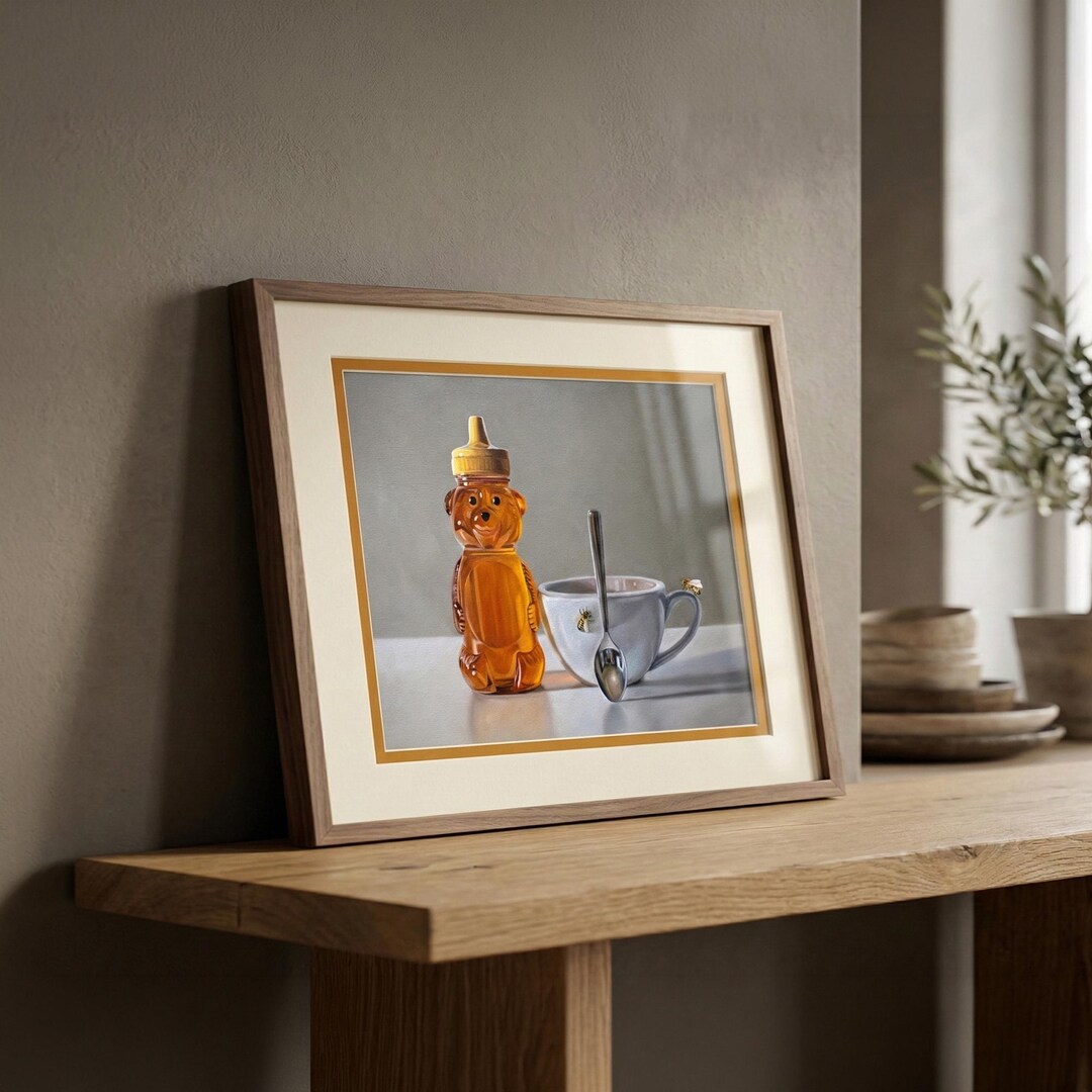 kitchen wall art | bee art print | honey bee decor |... Honey Bee Kitchen Art Unframed Print, Warm Tones, Signed Original ...