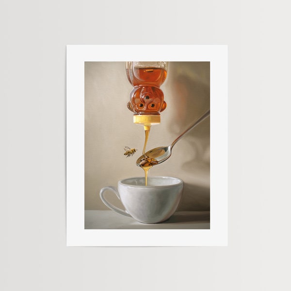 Spoonful of Honey | Kitchen Fruit Oil Painting Signed Fine Art Print | Direct from Artist