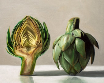 Sliced Artichoke | Kitchen Food Oil Painting Signed Fine Art Print | Direct from Artist