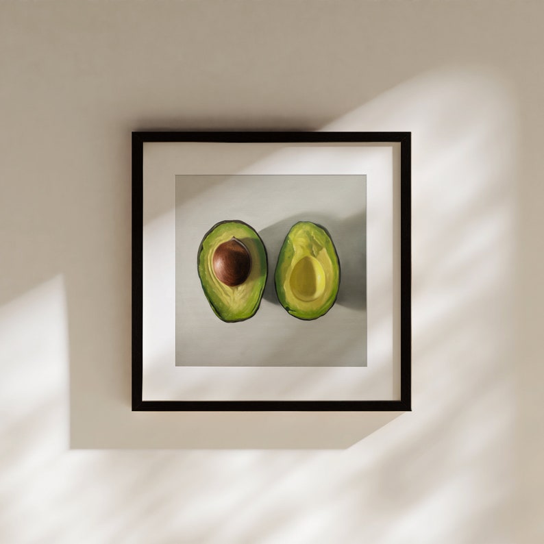 Sliced Avocado Kitchen Food Oil Painting Signed Fine Art Print Direct from Artist image 6