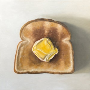 Buttered Toast | Food Oil Painting Signed Fine Art Print | Direct from Artist