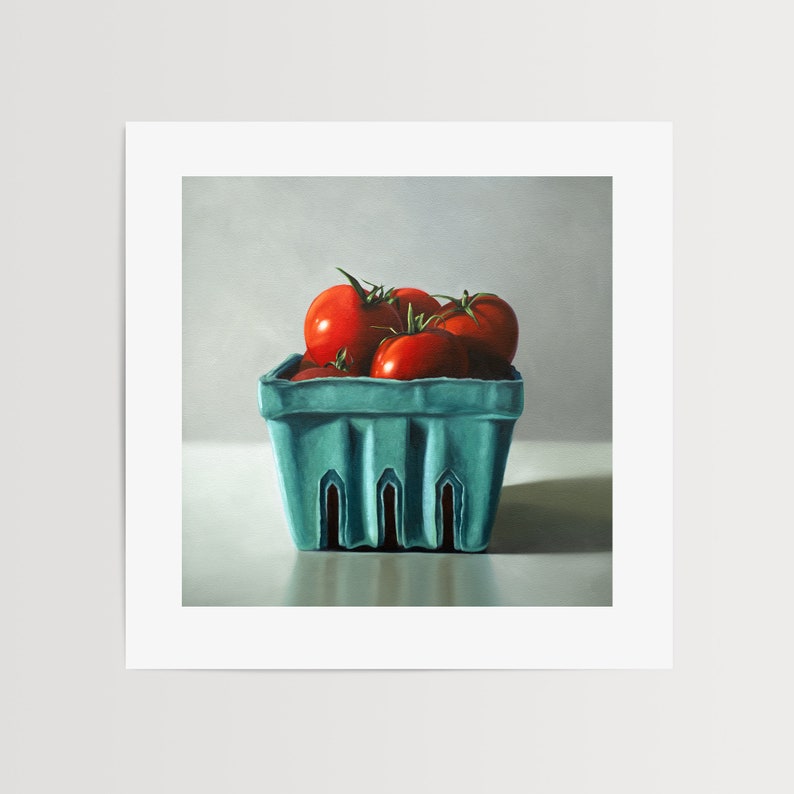Fresh Garden Tomatoes Food Kitchen Oil Painting Signed Fine Art Print Direct from Artist image 3