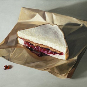 Peanut Butter and Jelly on Parchment | Kitchen Food Oil Painting Signed Fine Art Print | Direct from Artist