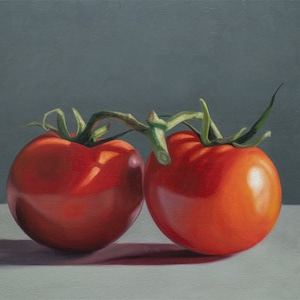 Tomato Pair | Kitchen Fruit Food Oil Painting Signed Fine Art Print | Direct from Artist