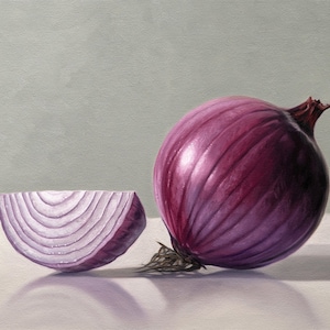 Red Onion | Kitchen Food Oil Painting Signed Fine Art Print | Direct from Artist