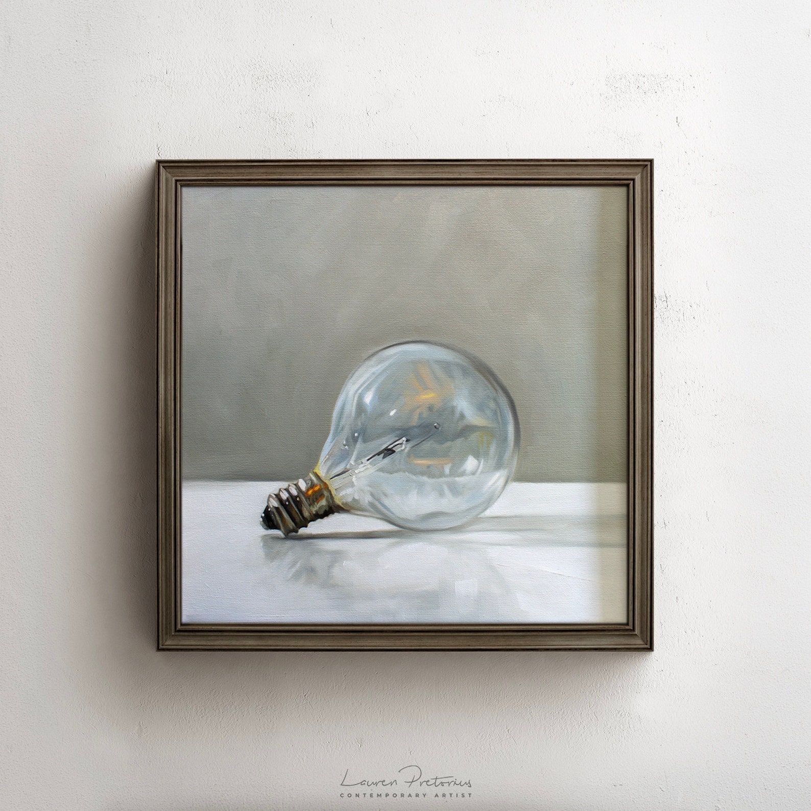 Light Bulb Fine Art Oil Painting Archival Giclee Print by Etsy