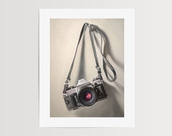 Vintage Film Camera | Photography Oil Painting Signed Fine Art Print | Direct from Artist