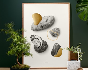 Rocks in gold