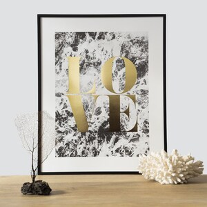 LOVE. GOLD edition. B/W Sea photography. finishedgold foil. Photograph by ©Salva López