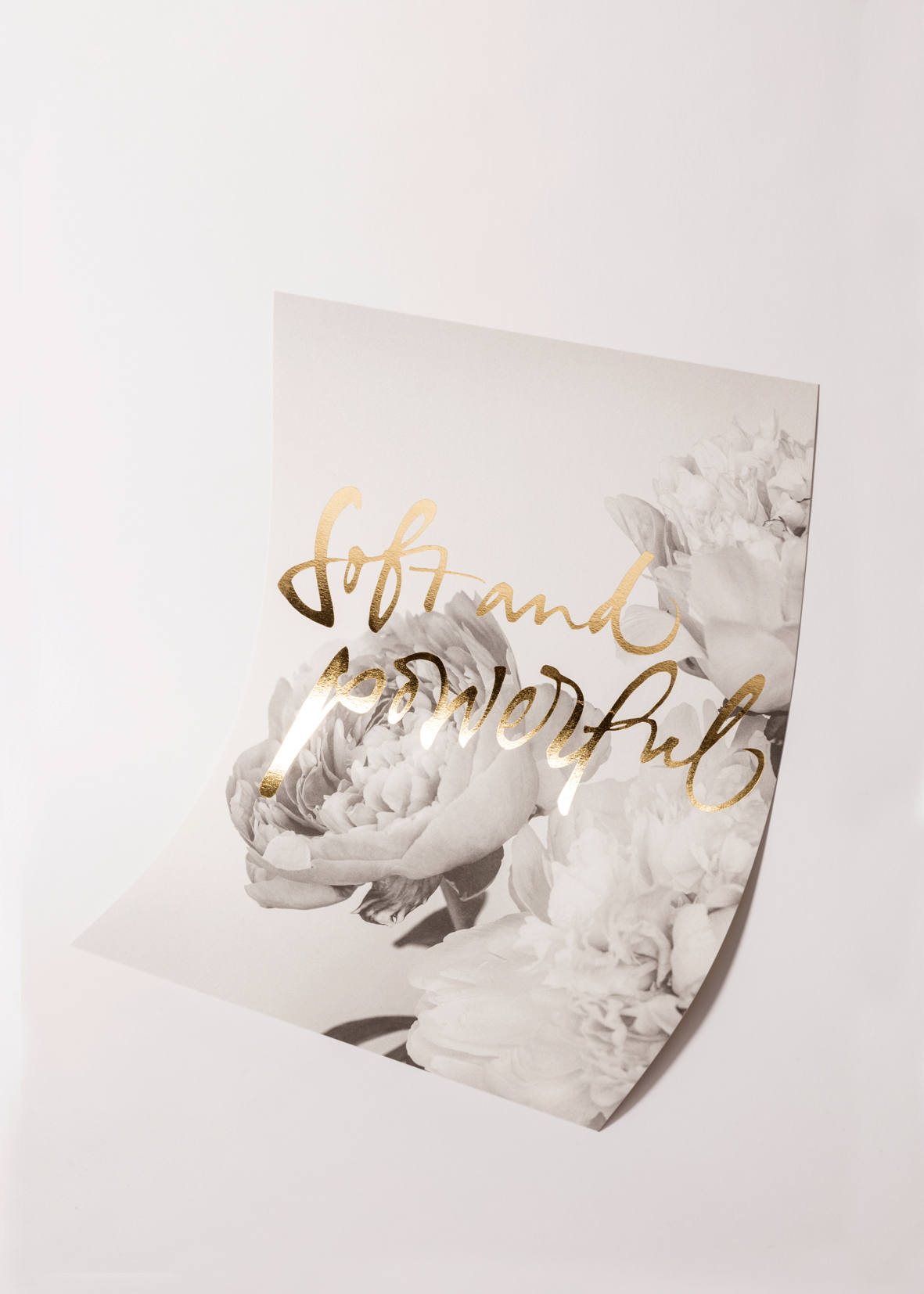 Soft and Powerful. Lettering Finished in Gold Foil. - Etsy