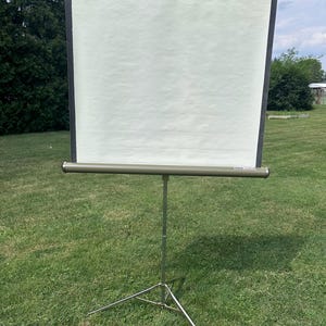 Vintage Portable Projector Screen by Knox Mark IV Made in USA, old school projector screen media