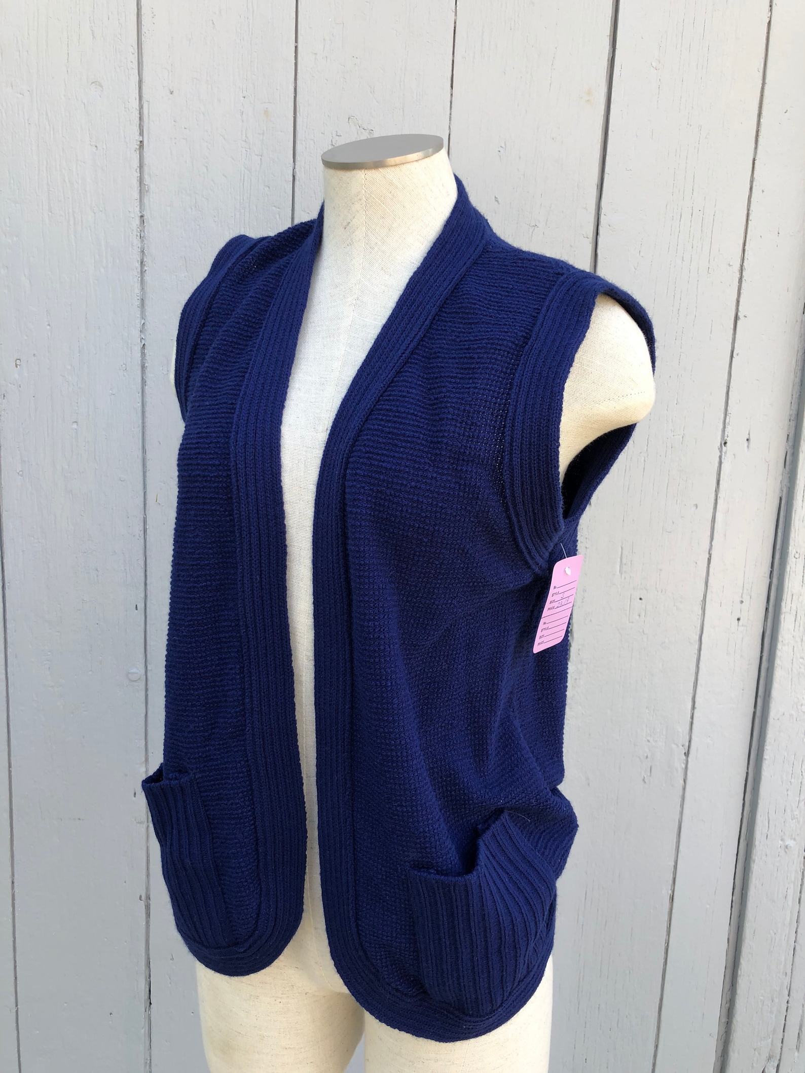 Vintage Cozy Sweater Vest Navy Blue Knit Dotty Mann Vest With Etsy
