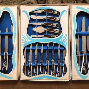 Sheffield Golden Prestige Cutlery Set, English Blades Solid Stainless Blade Cutlery set in original box packaging