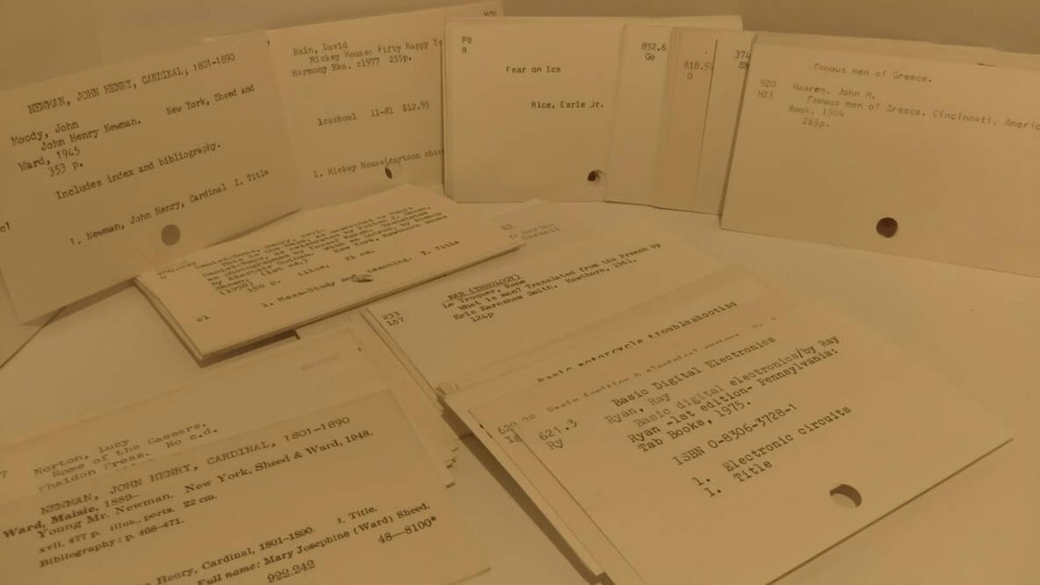 50 Dewey Decimal Library Card Catalog Cards Mysteries Politics Etsy