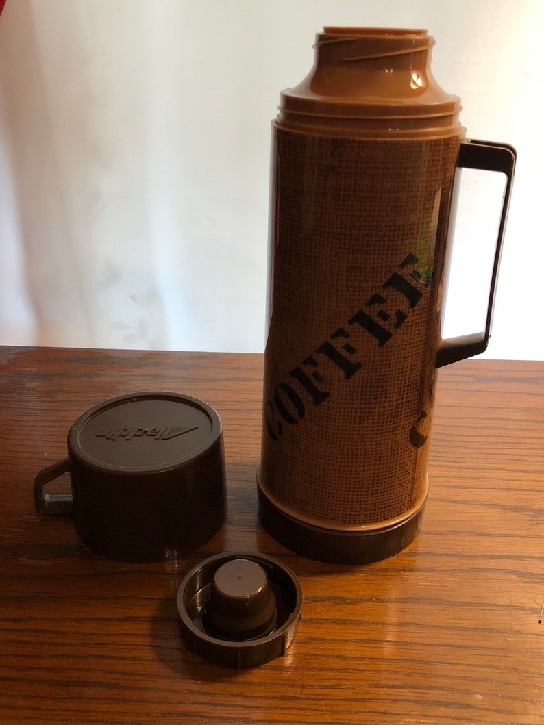 Vintage Aladdin Brown Thermos With Word Coffee on It Picnic Etsy
