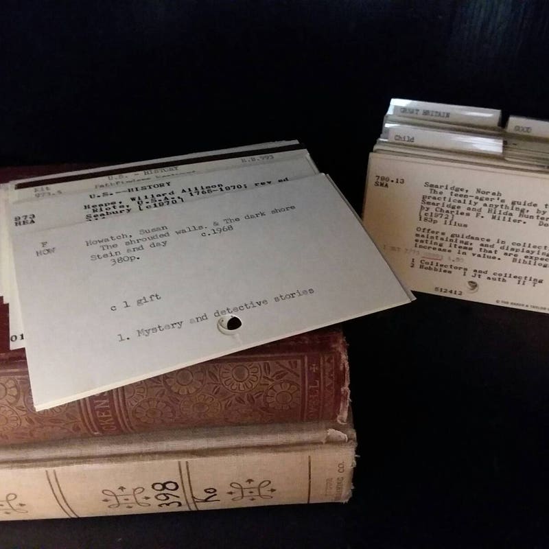 Card Catalog Cards Etsy