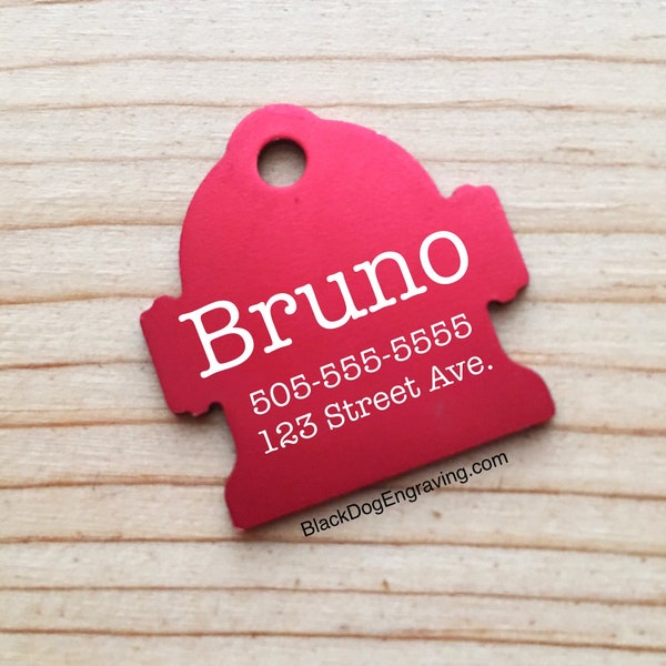 Laser Engraved Large Hydrant  Dog Pet ID Tag