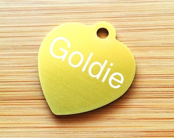 Engraved Heart Pet Tag, Large Aluminum (Double-Sided Option)