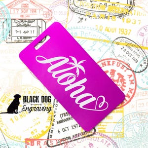 Aloha Vacation Personalized Aluminum Luggage Tag