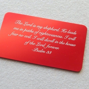 Personalized Psalm Bible Verse Aluminum Wallet Card