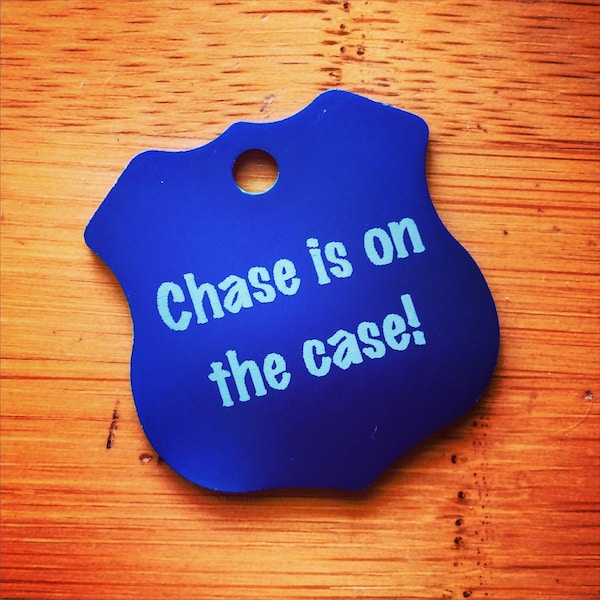 Laser Engraved Medium Shield Dog Pet ID Tag