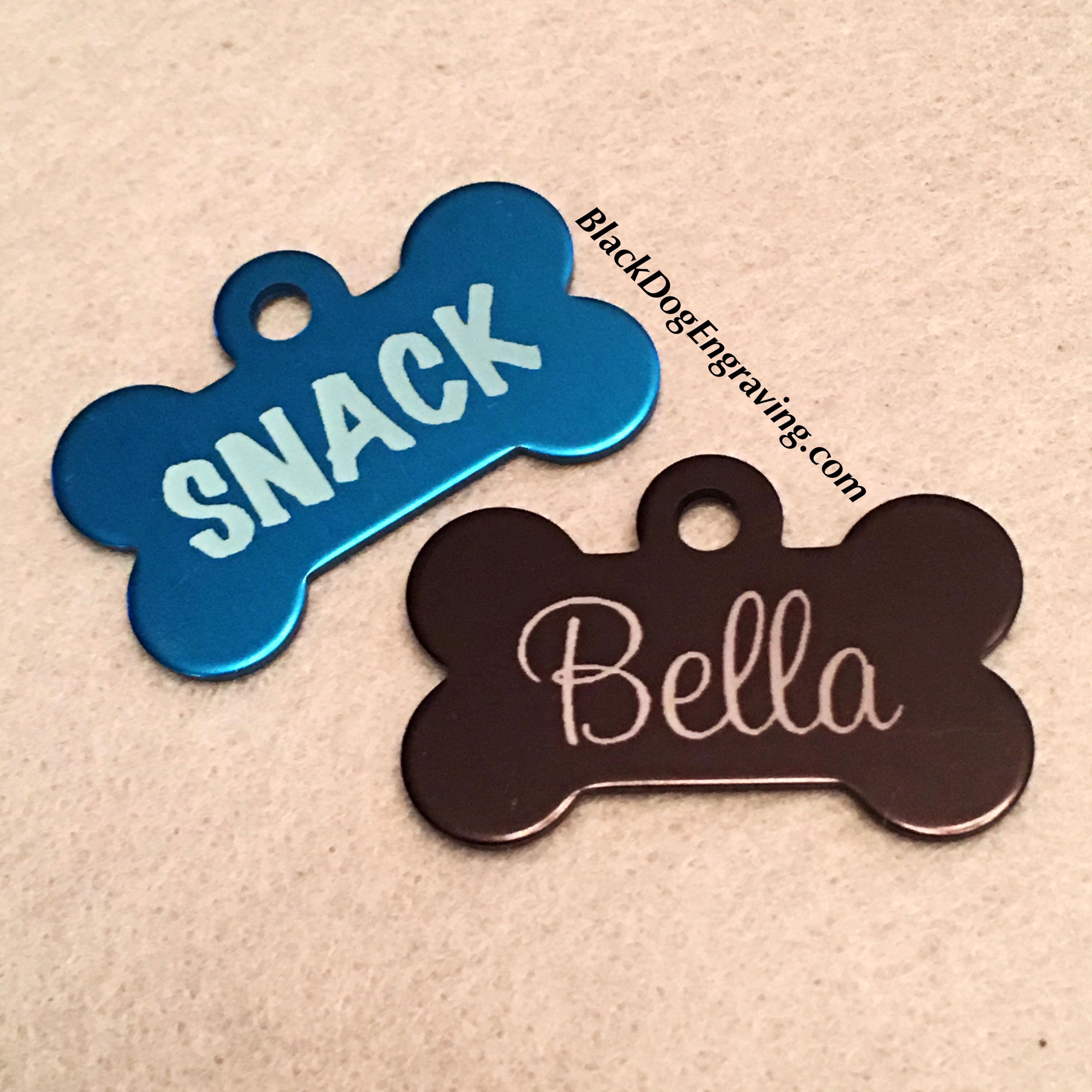 Small Dog Bone Personalized Engraved Tag - Pet Tag for Small Dogs - T…