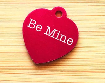 Pet ID Tag: Personalized Heart Shape, Laser Engraved - Durable Aluminum