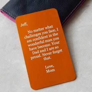 Personalized Vertical Note Aluminum Wallet Card