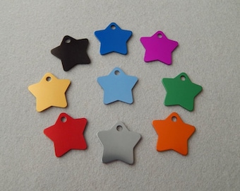 Engraved Star Dog or Cat Tag for Small Pets