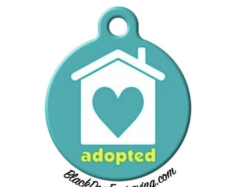 Adopted Shelter Rescue Pet Engraved Pet ID Tag