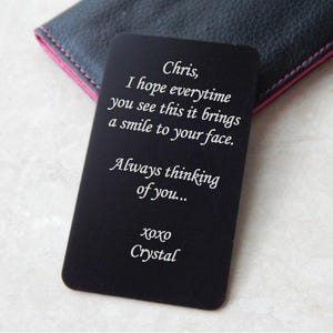 Personalized Love Note Metal Message Card