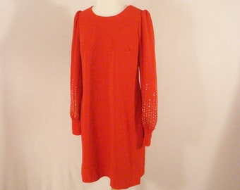 Red Calvin Klein Beaded Dress Cocktail Party Clothing L (12)