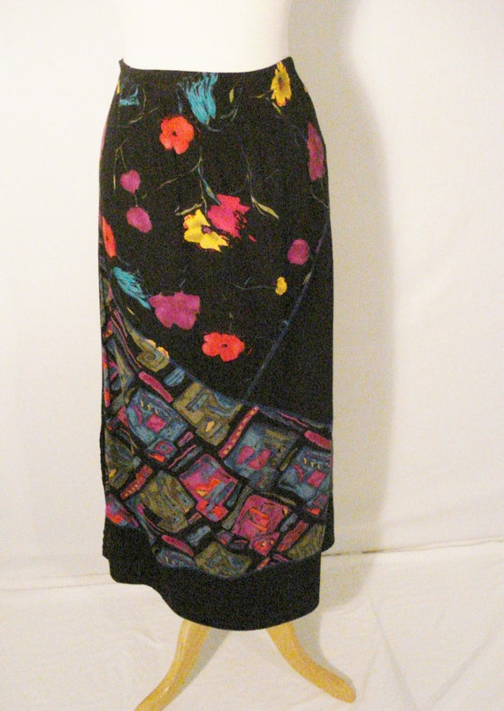 Long Skirt Vintage CM Shades Wearable Art Abstrac… - image 9