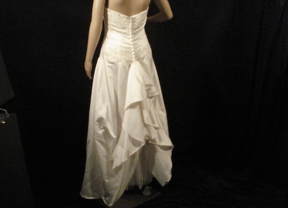 Davids Bridal White Wedding Gown Train Bustle Ruc… - image 8