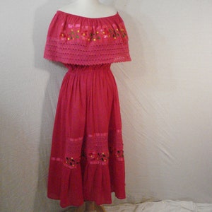 Cotton Embroidered Fiesta Dress Bohemian Gypsy Embroidered ML image 10