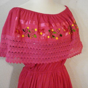 Cotton Embroidered Fiesta Dress Bohemian Gypsy Embroidered ML image 3