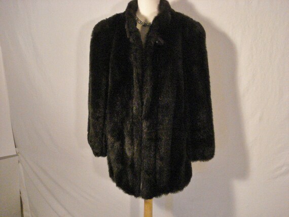 Black Fur Coat Deluxe Faux Fur by 