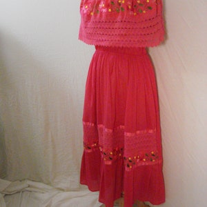 Cotton Embroidered Fiesta Dress Bohemian Gypsy Embroidered ML image 7