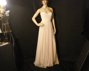 Tulle Strapless Vintage AG Studio Gown Peachy Pink Maxi Dress Glam Chic S