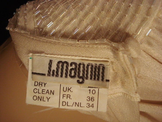 I. Magnin Deluxe Silk Satin Dress Ivory Cocktail … - image 2