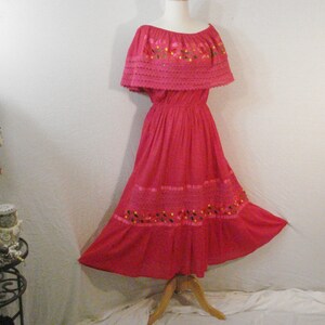 Cotton Embroidered Fiesta Dress Bohemian Gypsy Embroidered ML image 9