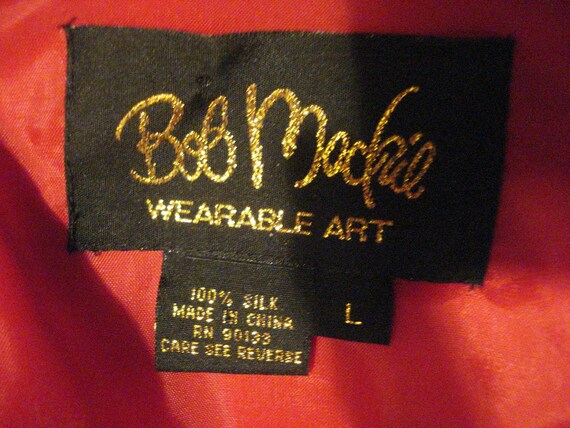 Red Silk Bob Makie Wearable Art Jacket Embroidere… - image 3