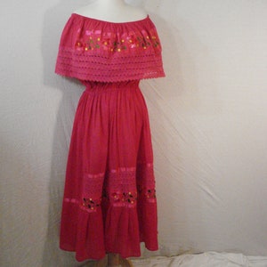 Cotton Embroidered Fiesta Dress Bohemian Gypsy Embroidered ML image 6