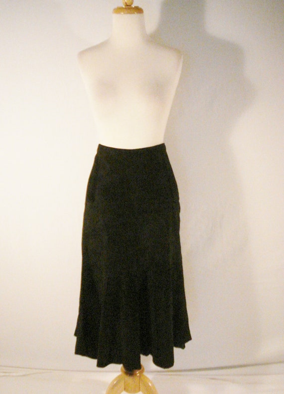 Leather Skirt Black Skirt Real Leather Suede Long Mid… Gem