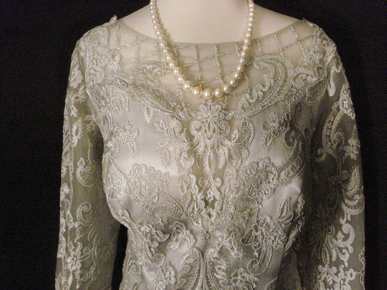 Gray Lace Wedding Dress Formal Special Occassion Lace Up Dress XL XXL