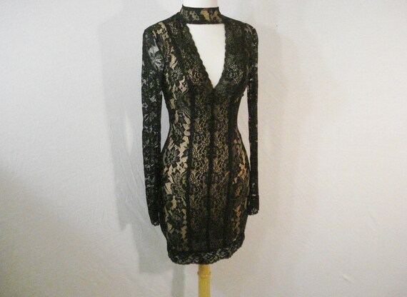 bebe black lace dress