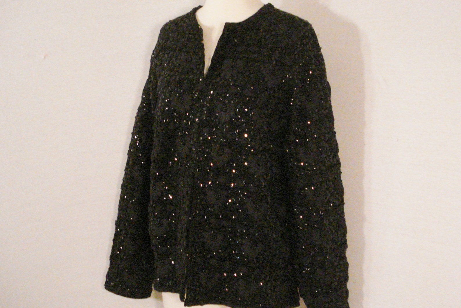 Deluxe Black Sequin Beaded Jacket Formal Evening Wear Special | Etsy