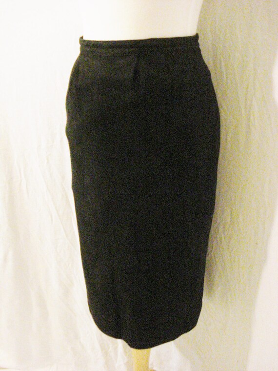 Black Lamb Suede Leather Skirt Marc Laurent Paris… - image 7