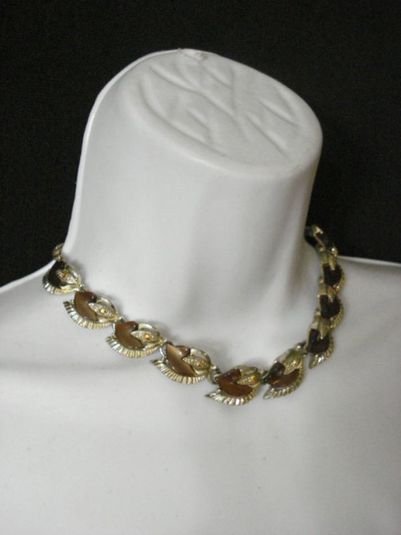 Antique Necklace Vintage 40s 50s Adjustable Chock… - image 1