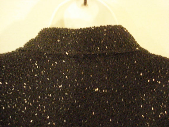 Black Beaded JKARA Blouse Glam Edgy Formal / Even… - image 8